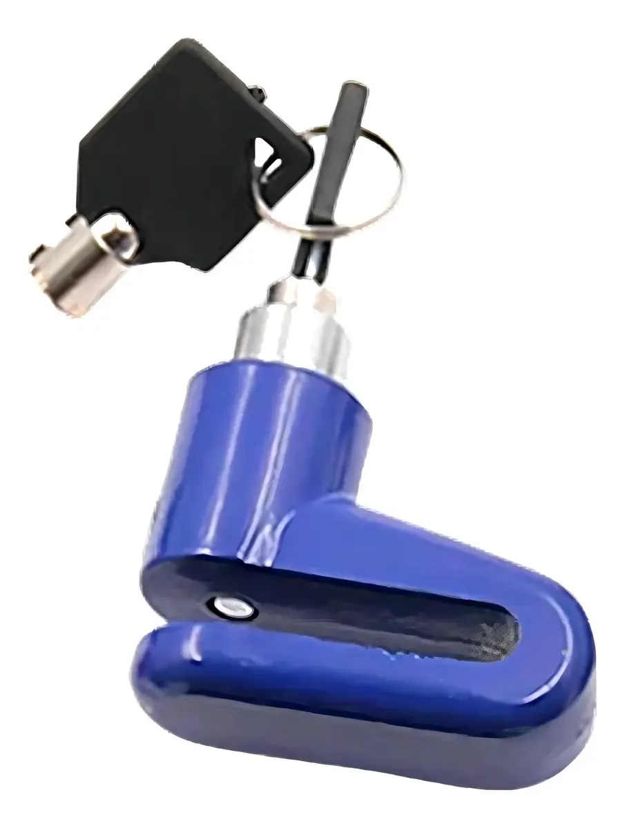 Fechadura de disco reforçada Shox para motocicletas + 2 chaves - azul