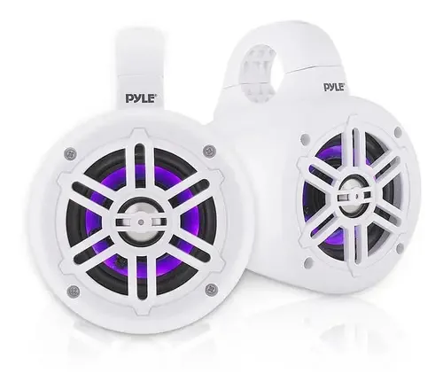 Alto-falantes ou alto-falantes Pyle PLMRlewb46w White Led Tower