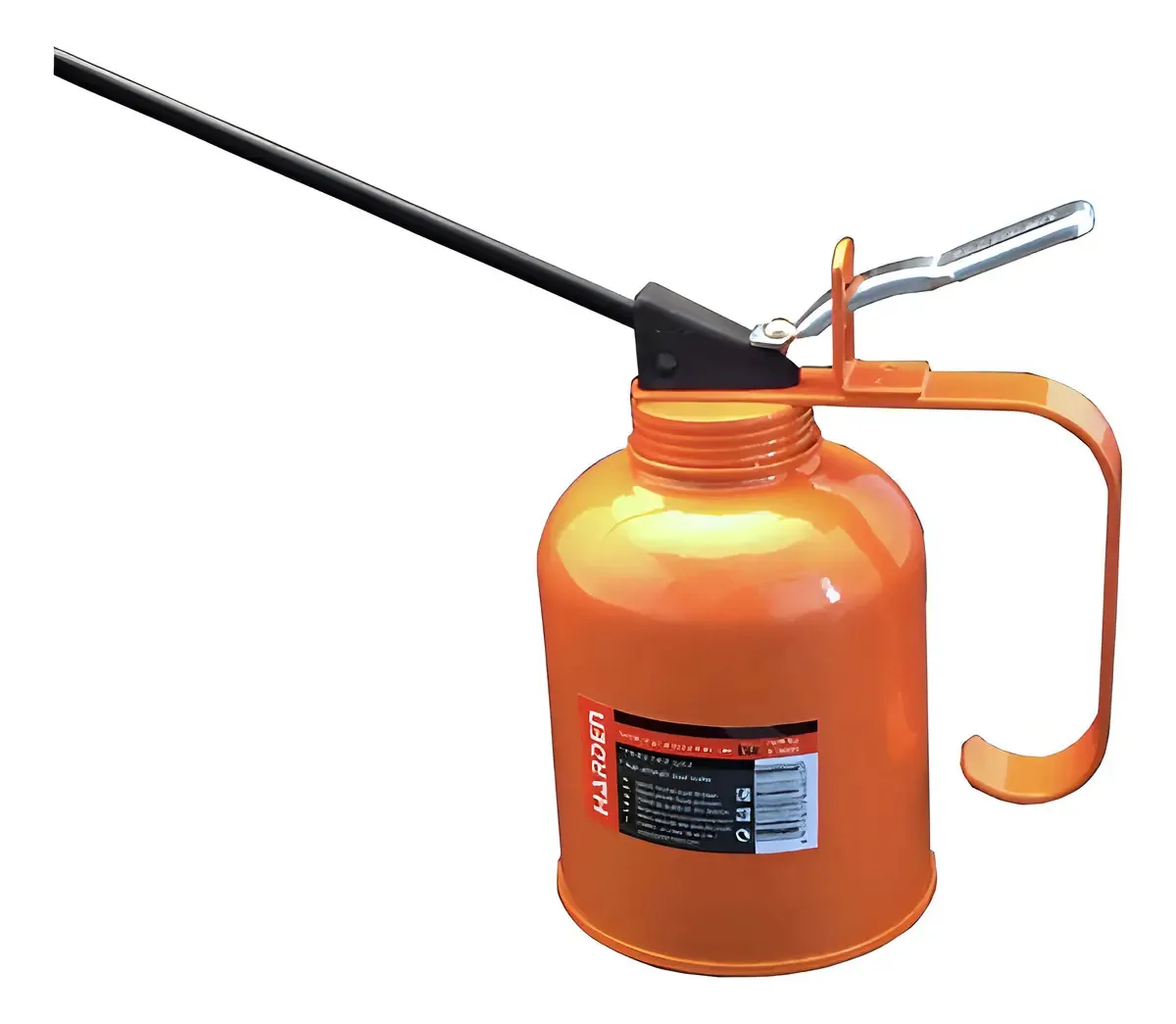 Almotolia Lubrificante Harden 670005 Bico Longo 350mL Laranja Metal