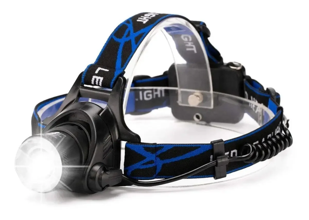 Lâmpada de lanterna de mineração Led Zoom Head Light recarregável