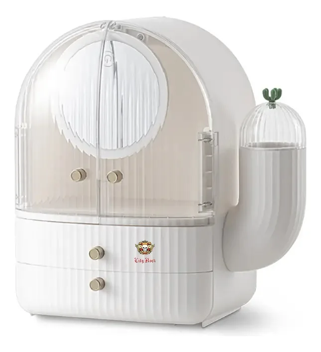 Organizador Cosmético Cacto Porta Lapis Pincel Maquiagem Cor Branco