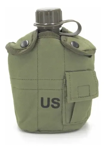 Garrafa de água Amphora Military Tactical Camping Caminhada Montanhismo Esportes Viagem Paintball Hunting + Estojo verde militar
