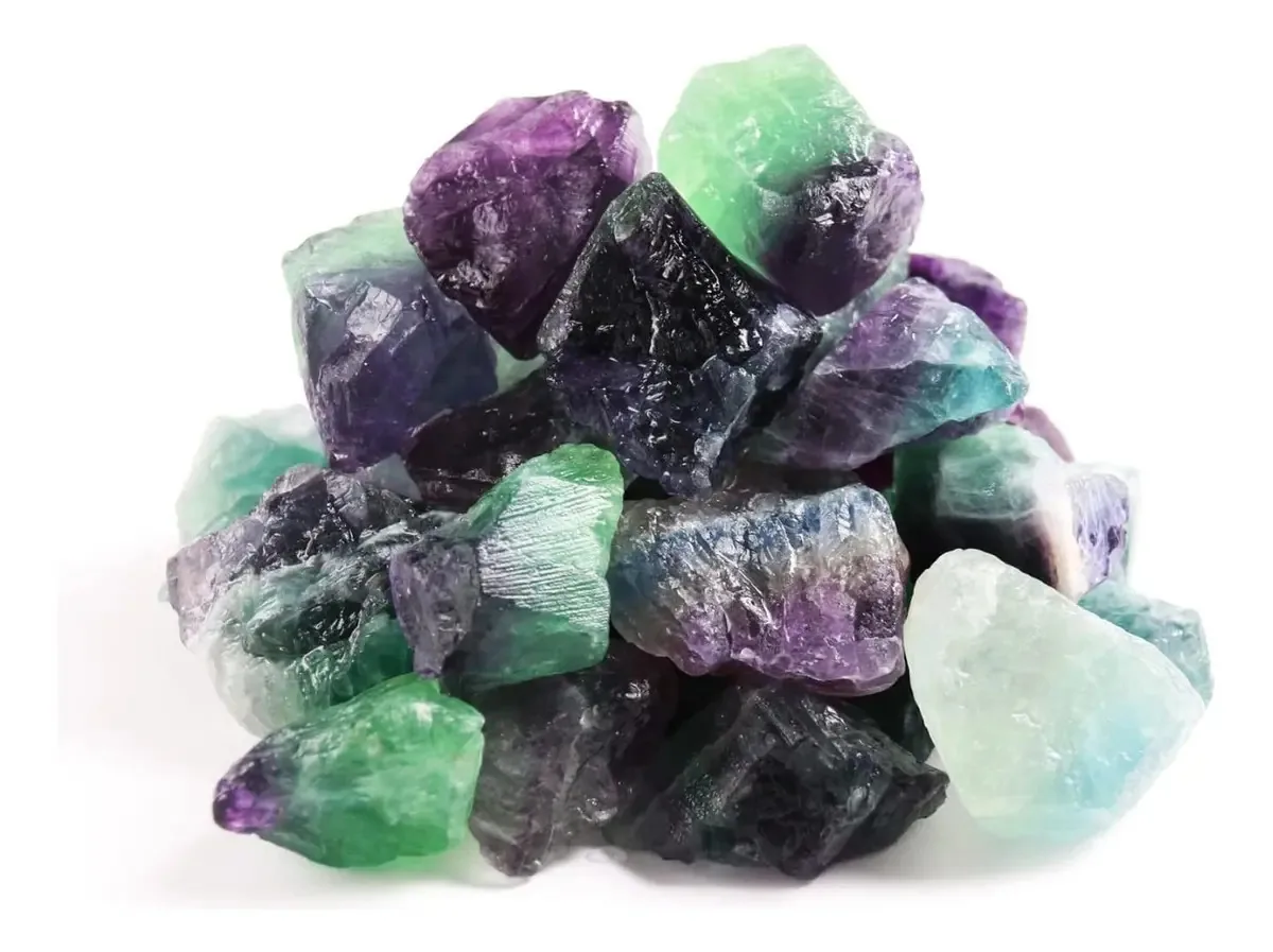 Pedras minerais de fluorita arco-íris 450g