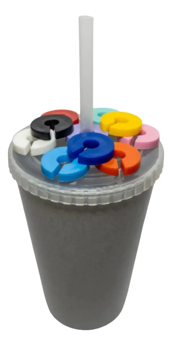 Kit de 12 recipientes com identificadores de cor 450ml Piñata Tt