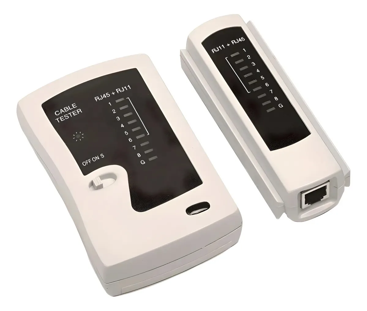 Testador de cabo de rede e telefone RJ45 e RJ11