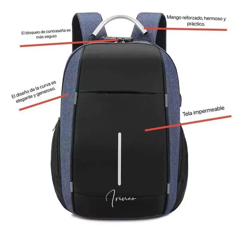 Mochila impermeável GINSENG W-8808+senha cor azul 25L