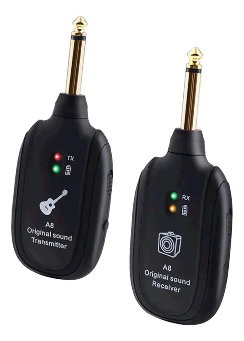 Sistema de guitarra sem fio Alnicov, transmissor e receptor