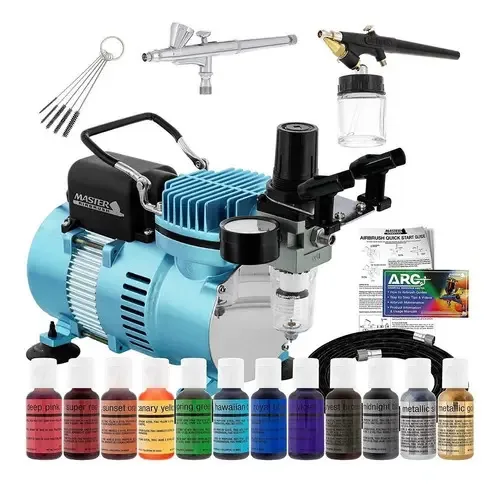 Kit Master Airbrush de 2 aerógrafos com compressor de ar