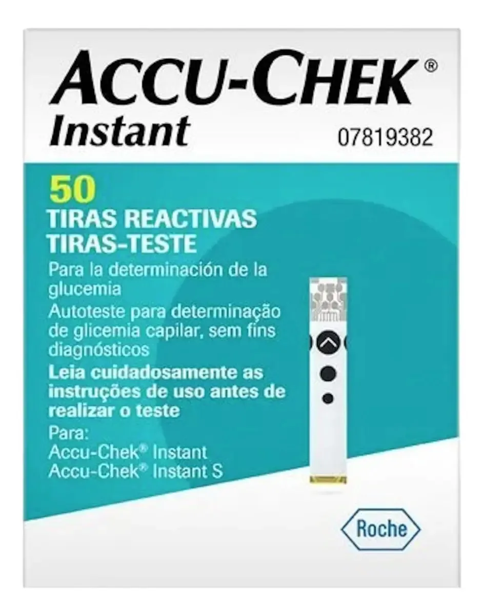 50 tiras de teste instantâneas de glicose Accu Check