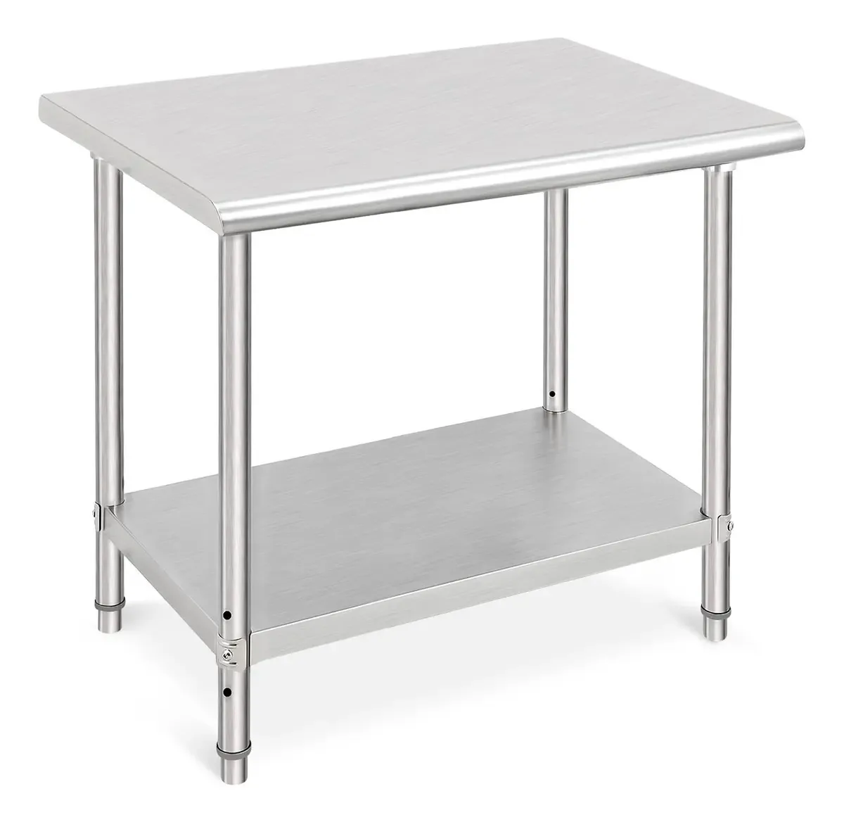 Mesa de preparação de aço inoxidável com prateleira inferior