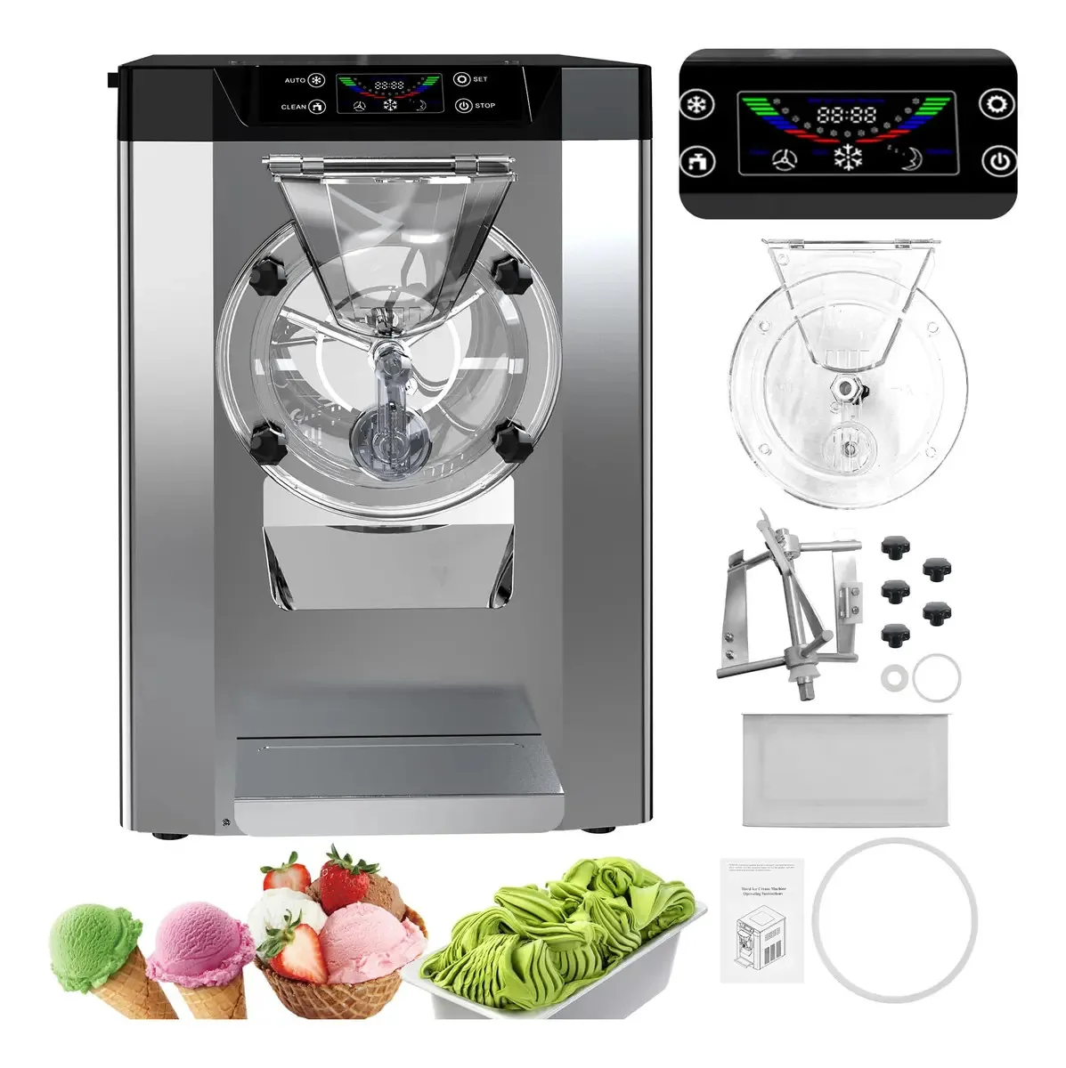 Máquina de sorvete comercial de bancada de 2000W 18-24 L/h