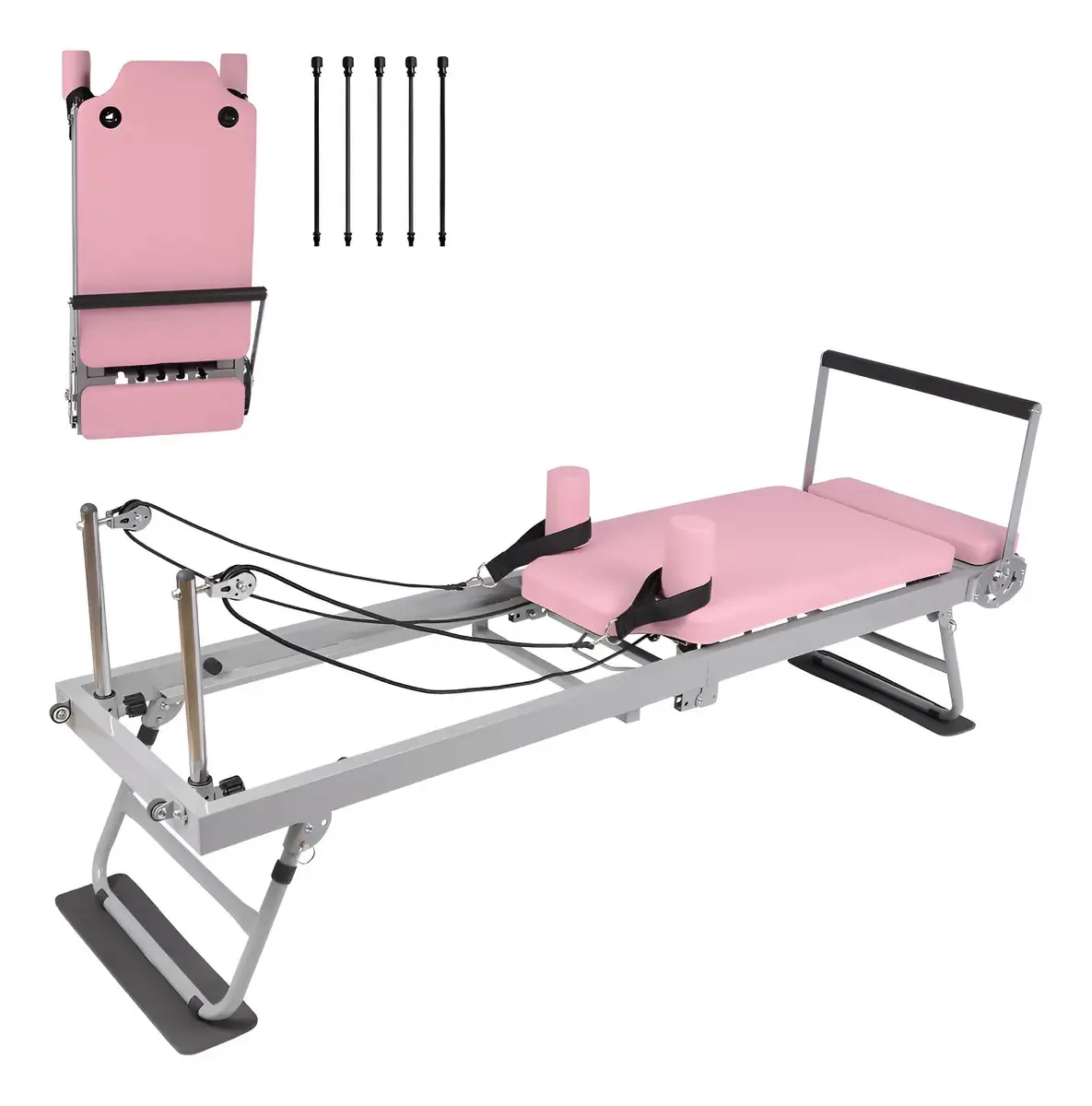 Máquina reformadora de Pilates rosa de 77,5 polegadas, Equi. Cor Preto
