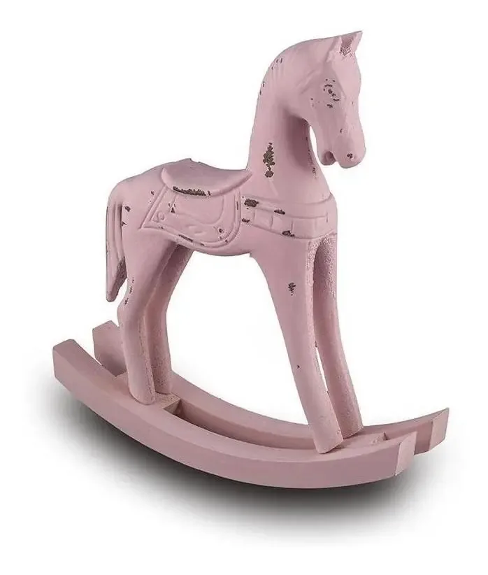 Cavalo Balanço Madeira Rosa