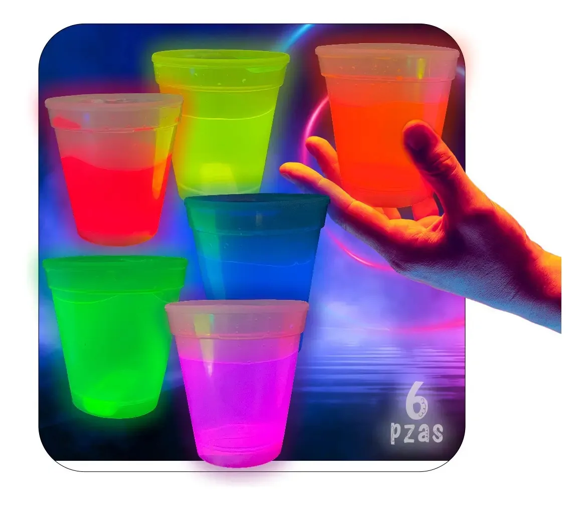 Copo de cores luminosas fluorescentes Fiesta com 6 copos de néon