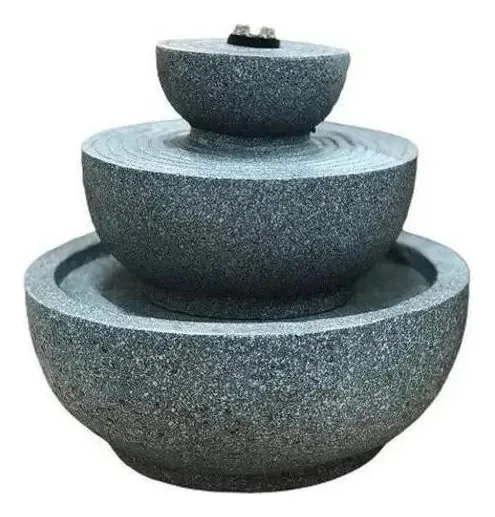 Fonte Para Jardim 3 Níveis Água Com Iluminação Led