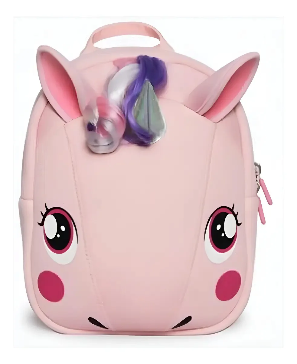 Mochila para Pet Unicórnio Super Cute, Rosa, Impermeável e com Guia
