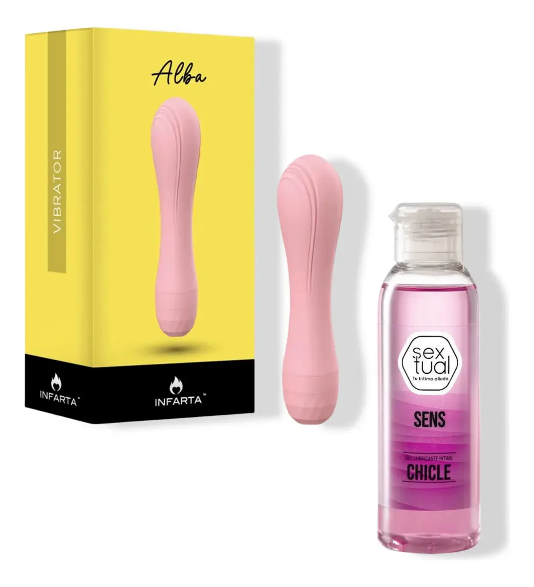 Gel lubrificante íntimo Alba Vibrating Bullet + Gum 80ml rosa