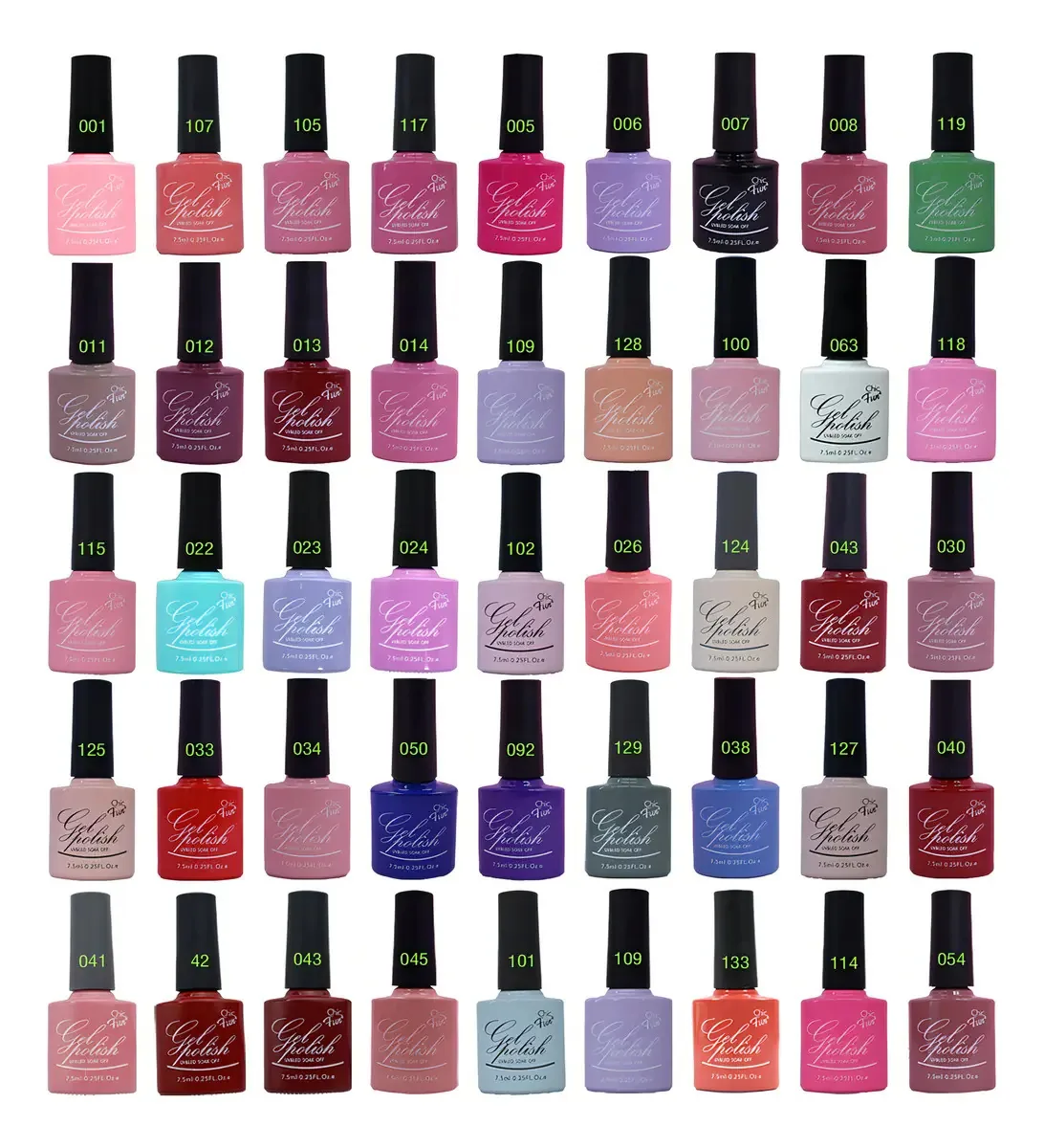 Kit 10 Esmaltes em Gel Chic & Fun 7.5ml para Unhas UV e LED
