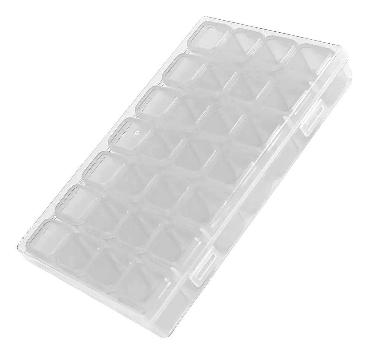 1 Caixa Box Organizador 28 Divisórias Pedrarias Unhas Strass Cor Transparente