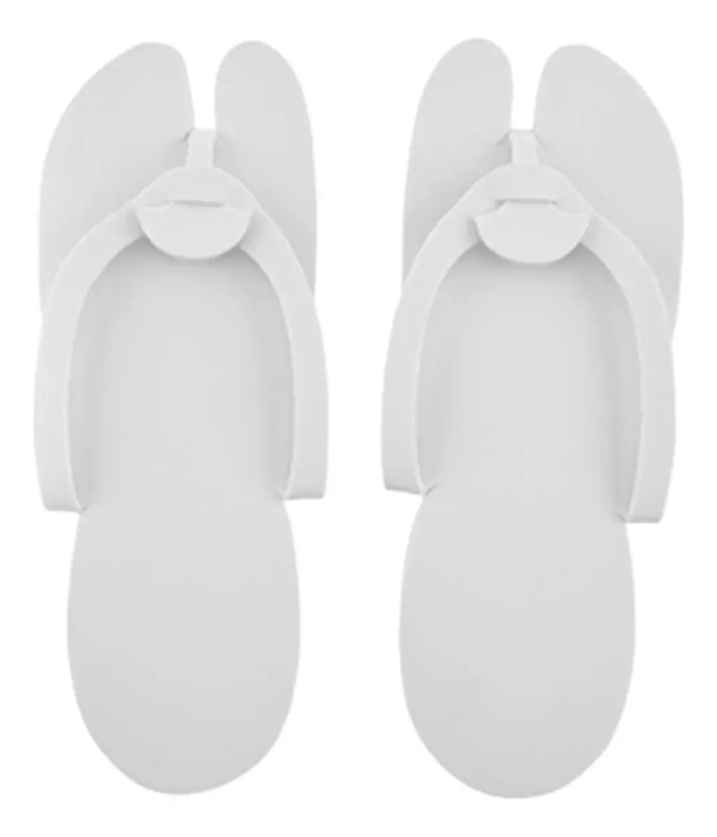 12 Pares Par Chinelo Eva Descartável Pedicure Manicure Salão Cor Branco Tamanho Único