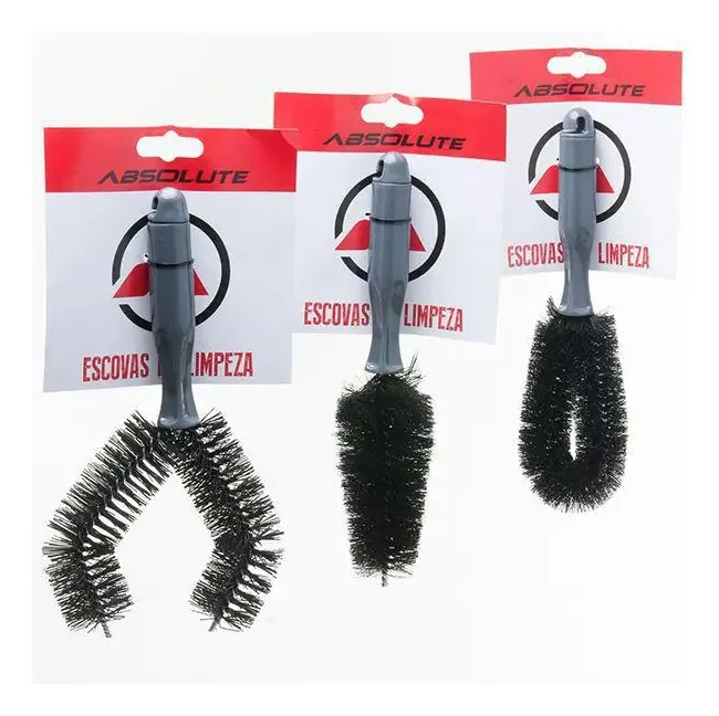 Kit De Escovas Absolute Para Limpeza De Bicicletas 3 Escovas