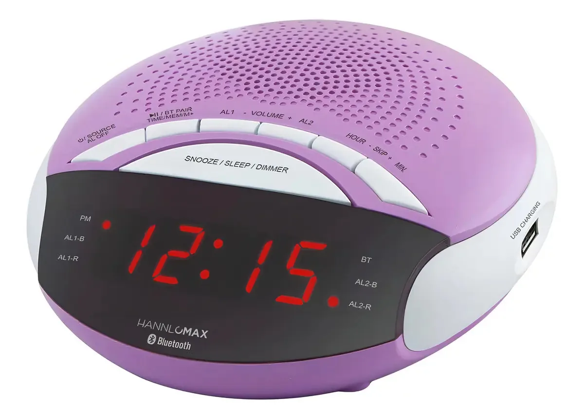 Despertador de rádio Hannlomax Hx-139Cr, rádio Fm Pll com Estac