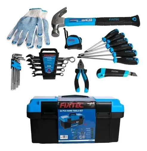 Caixa de ferramentas industriais 26 acessórios pesados Fixtec Black