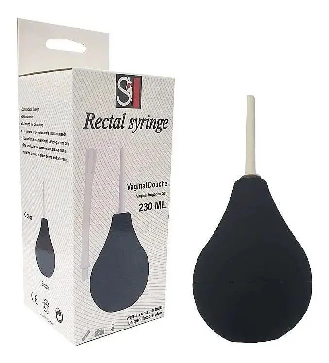 Ducha Íntima Unissex Sexy Com Cânula, 220 mL – Preto