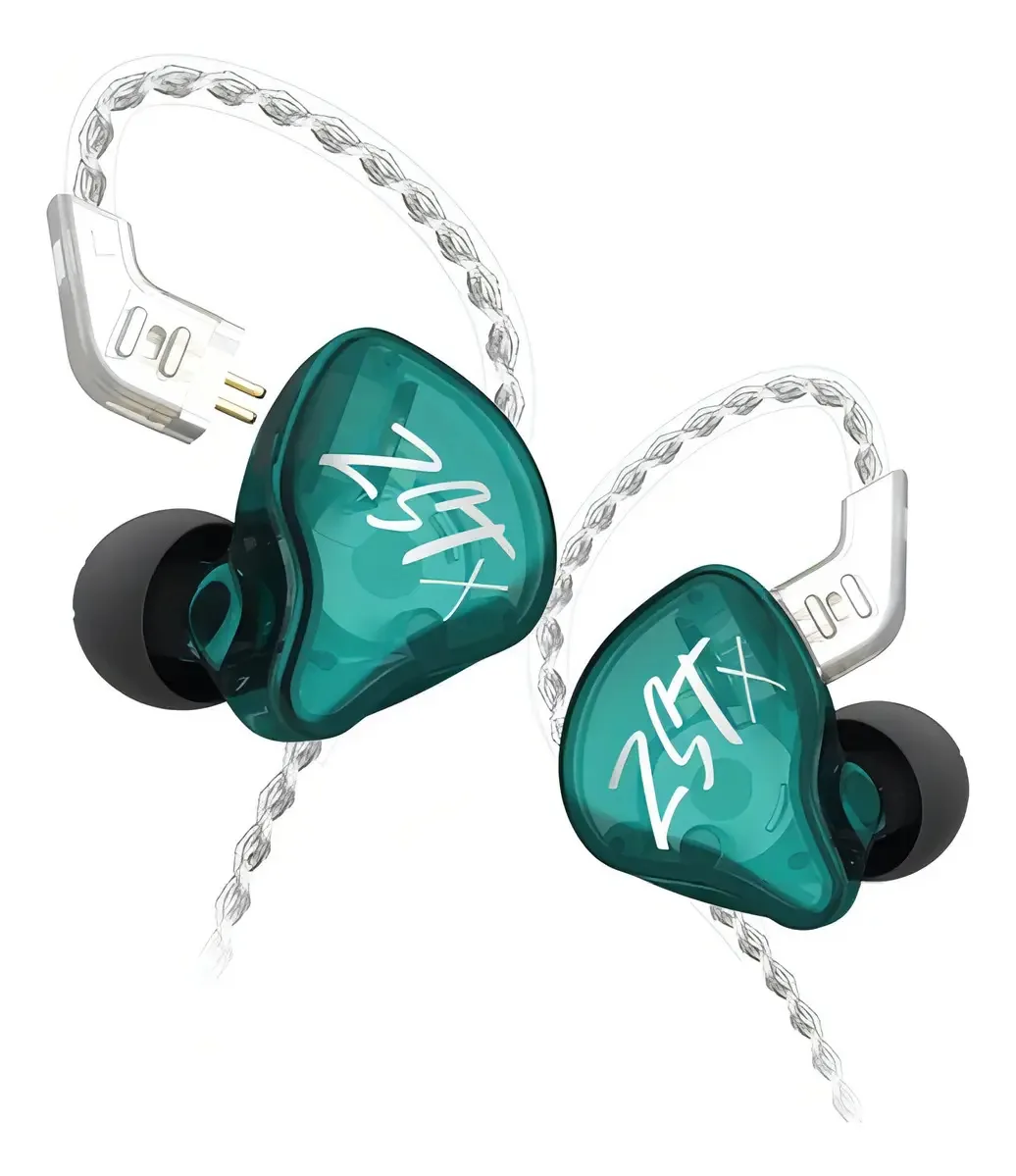 Fones de ouvido híbridos Kz Zstx Green