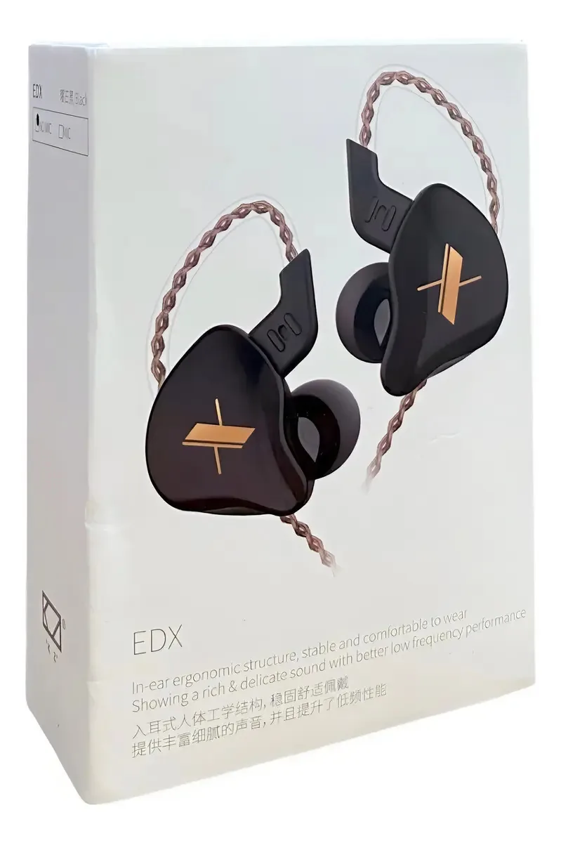 Fone Kz Edx 2 Drivers Retorno De Palco Cabo Removível Sem Microfone