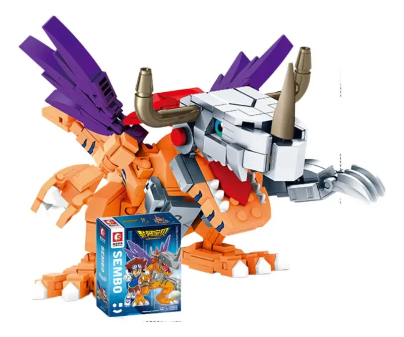 Blocos Sembo Block Digimon Metalgreimon Colecionável 458 Peças