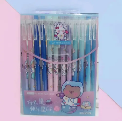 Canetas de 12 peças Kuromi Dragon Ball Boy Girl Tinta Apagável Cor de Tinta Preto Cor Exterior Ursinho de Pelúcia