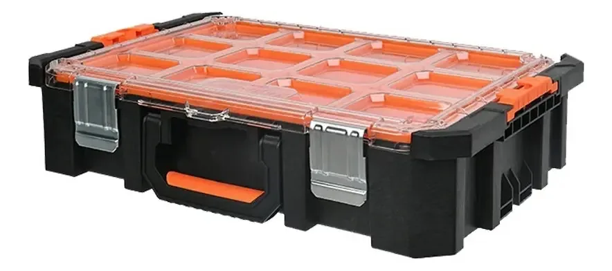 Caixa de ferramentas organizadora modular Tactix, cor preta