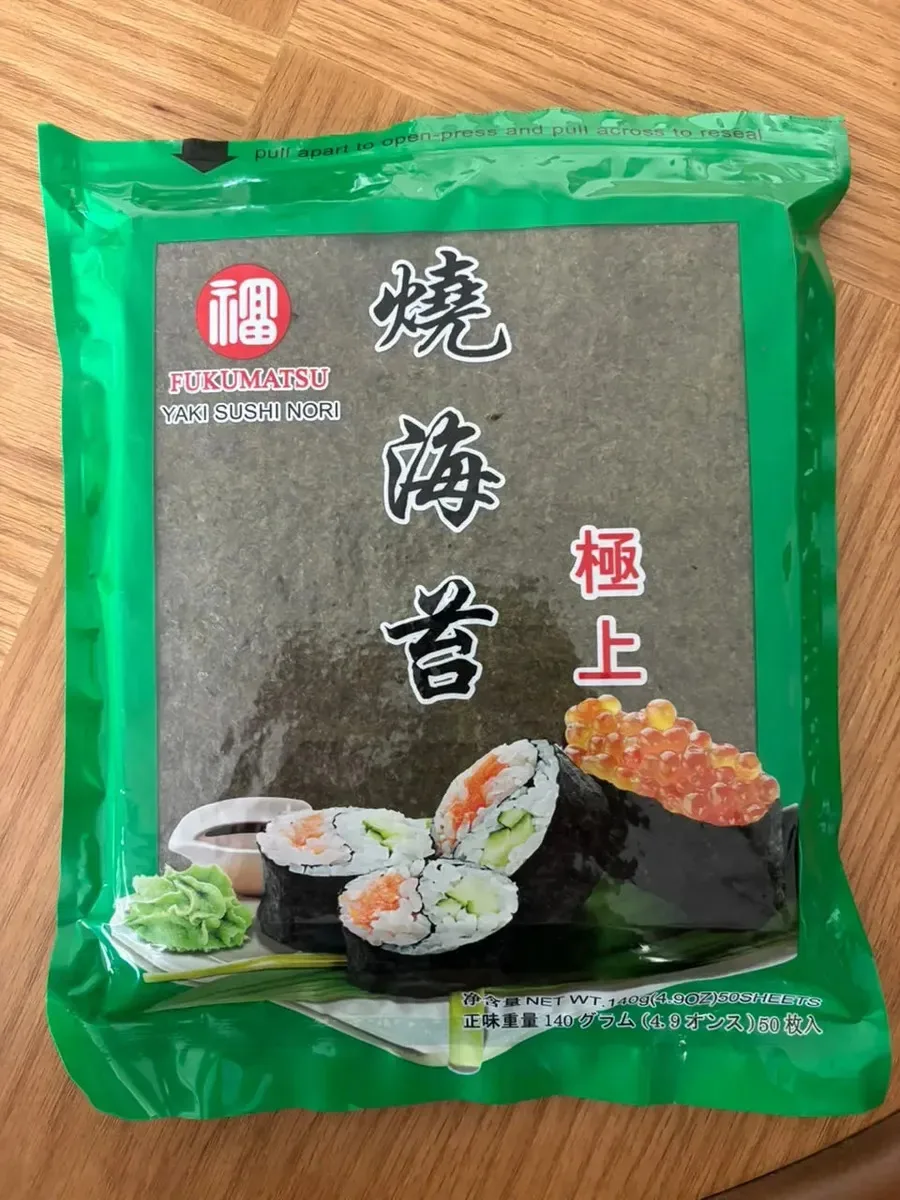 Alga Marinha Fukumatsu Yaki Sushi Nori Esmeralda Pct 50fls