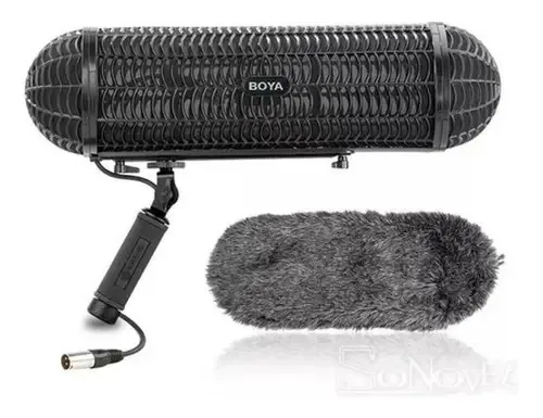 Kit Microfone Blimp Boya By-ws1000 Com Suspensão E Cabo Xlr