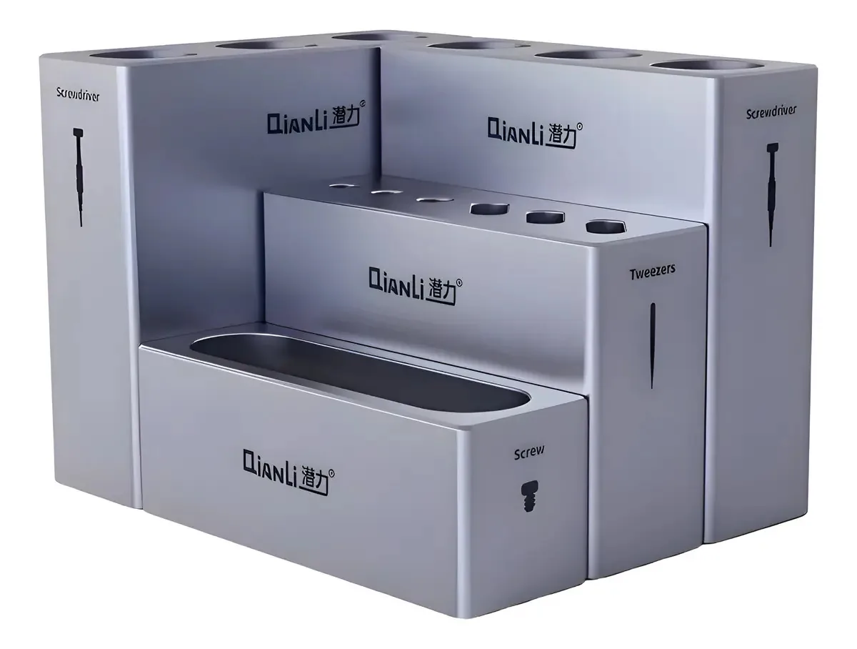 Organizador Qianli Icube, 13 compartimentos, metálico, cinza escuro