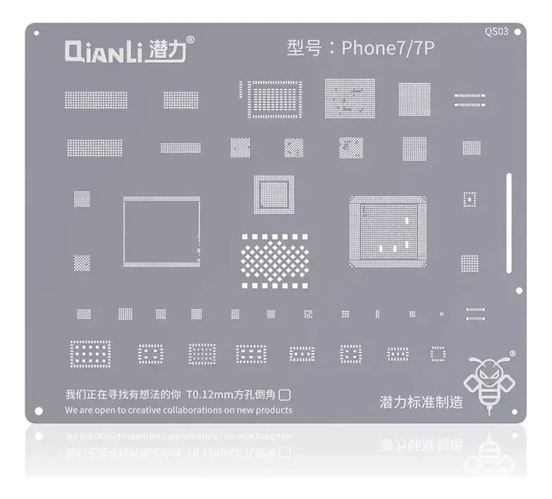 Estêncil Power Logic compatível com iPhone 7/7p - Qs03