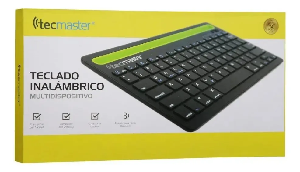 Teclado Bluetooth para tablets e telefones Tecmaster Black Keyboard