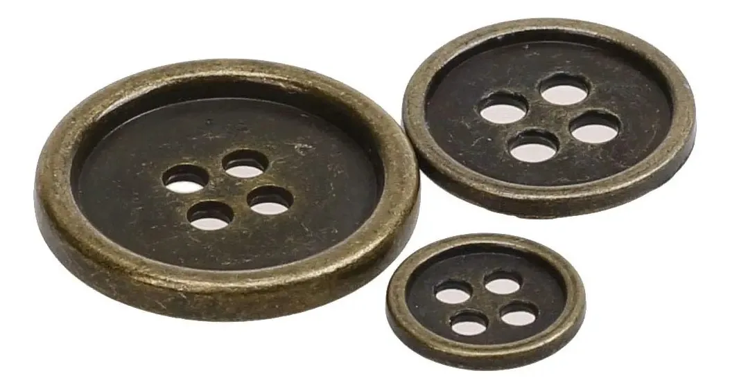 Botões de metal para costurar 10 unidades de 22 mm