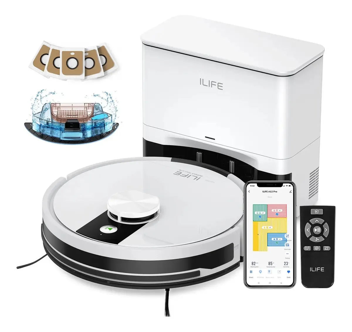 Aspirador robô branco iLife A12 Pro