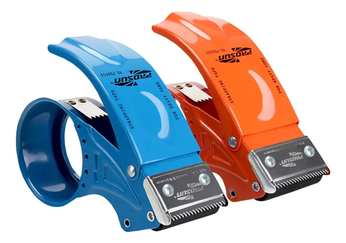 Dispensador de fita adesiva para embalagem de metal com suporte para cofrinho