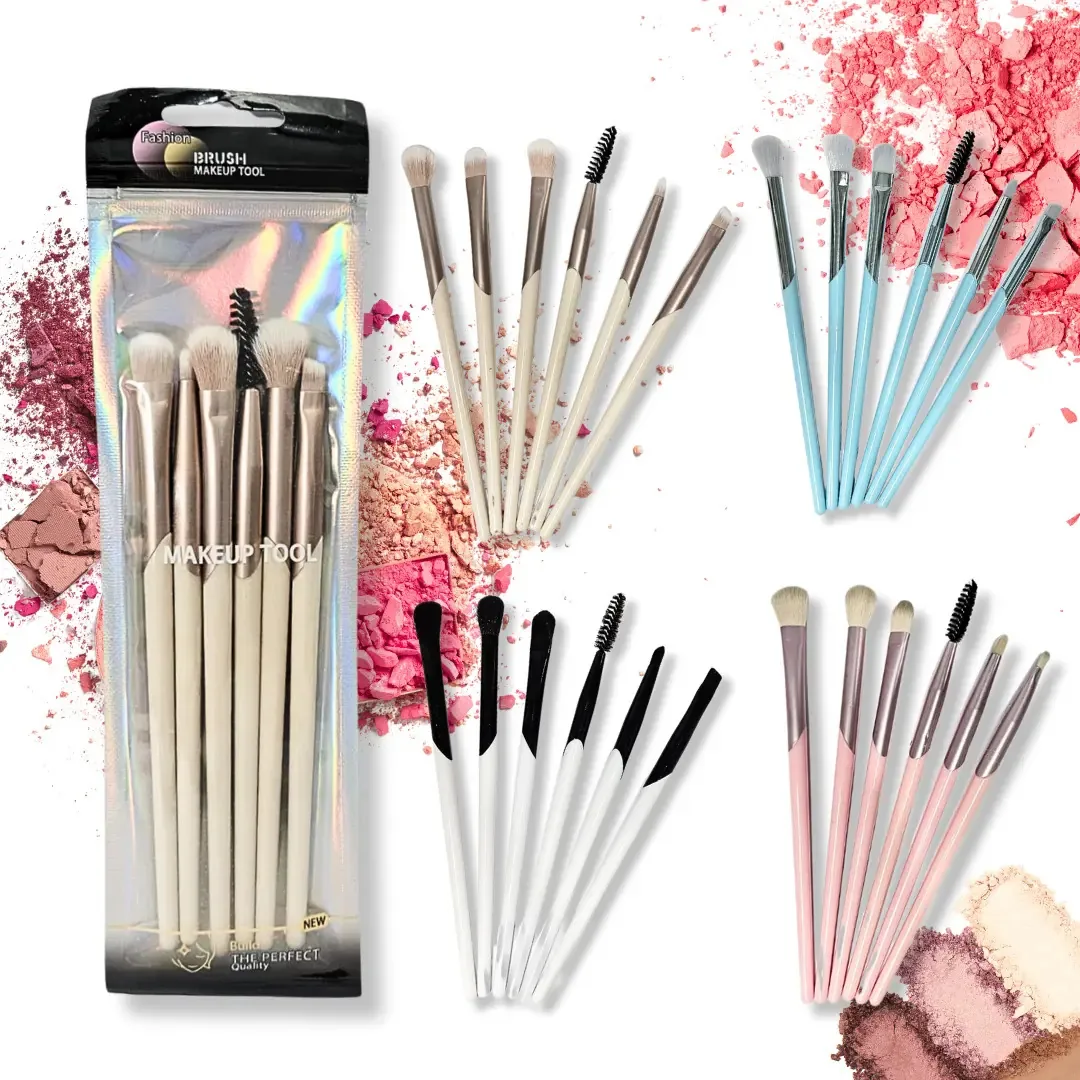 Conjunto de 6 pincéis, pincéis para maquiagem, blush, sombras, maquiagem