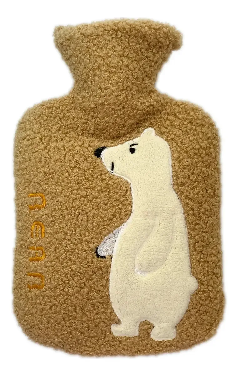 Bolsa térmica Water Plush, anti-cólica, terapia de calor e frio, marrom claro