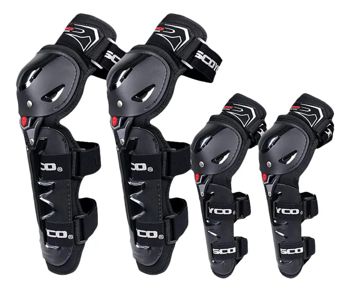 Scoyco - Joelheiras e cotoveleiras para motocicletas de tamanho livre, cor preto-K11H11-2-One