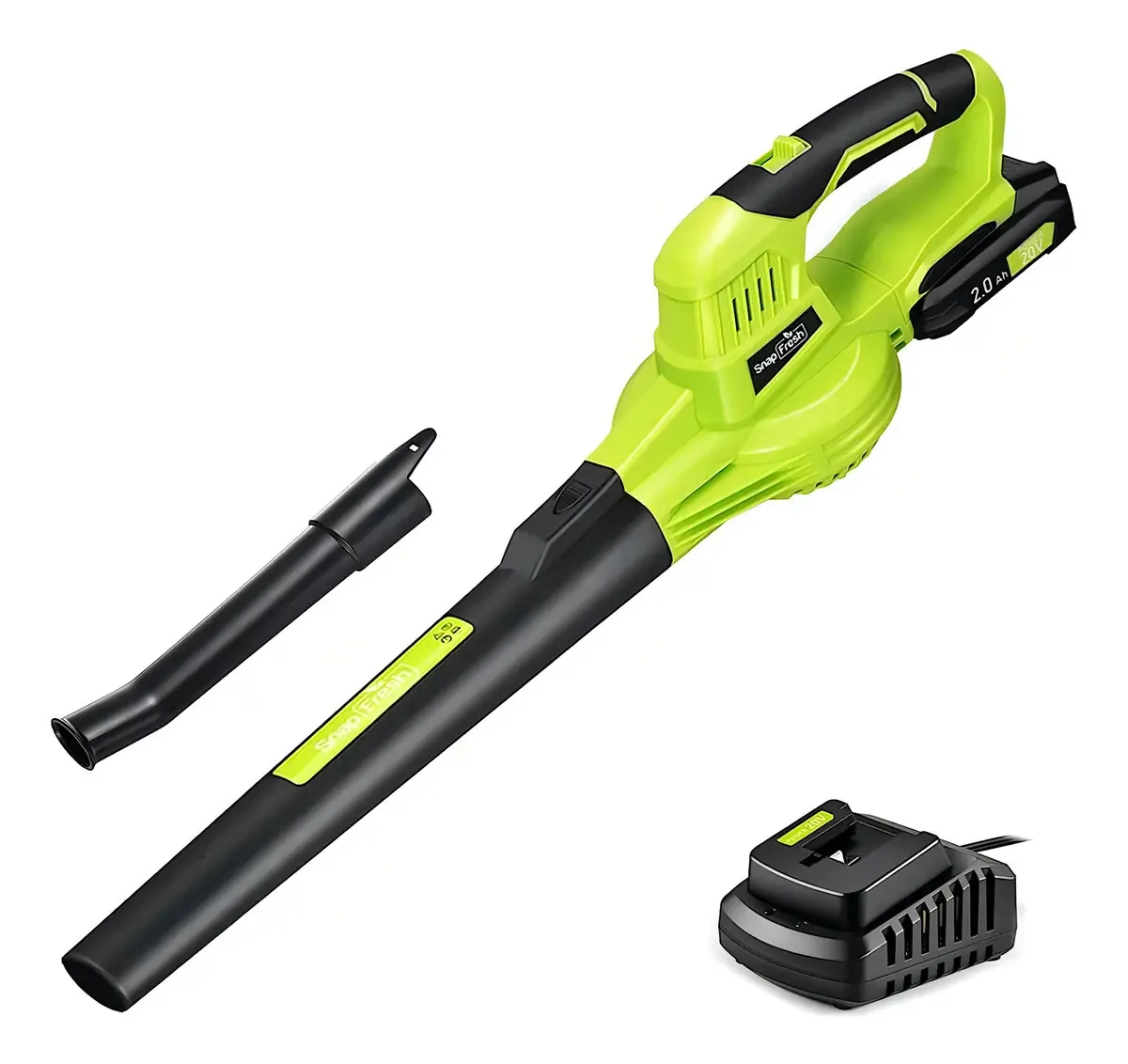 Snapfresh Soprador De Folhas, Soprador De Folhas De 20 V Sem Fio Com Bateria E Carregador, Soprador De Folhas Elétrico Para Cuidados Com O Gramado, Soprador De Folhas A Pilhas Leve Para Soprar