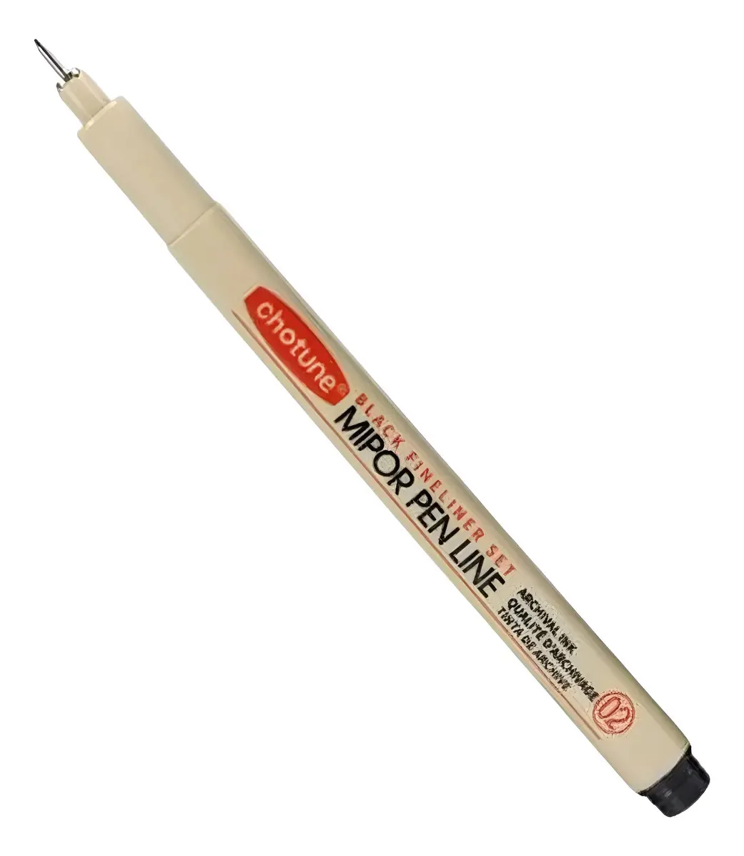 Caneta Nanquim Chotune Mipor Pen Line Para Arte E Desenho Tinta Preto Exterior 02