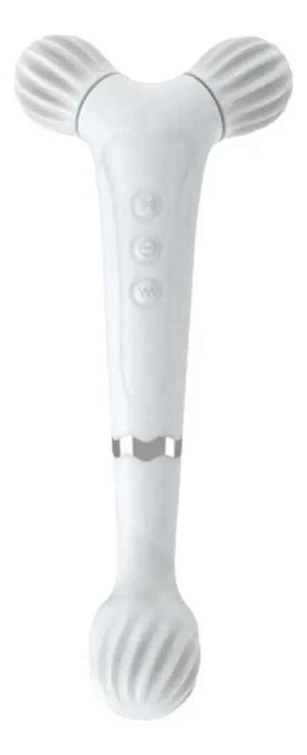 Massageador Com 3 Pontas Massageadoras Recarregável Silicone