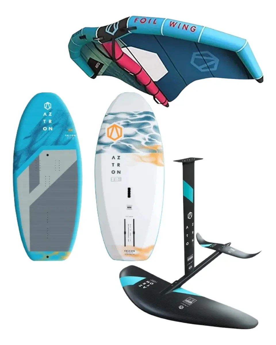 Prancha Falcon Soft-top 5'7'' + Vela Wing + Foil Rocket 1650 Cor Turquesa