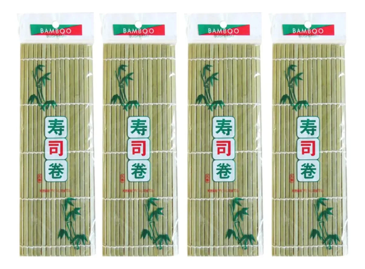 Esteira de Bambu Para Sushi Sushi Mat Sudarê 24cm Kit com 4