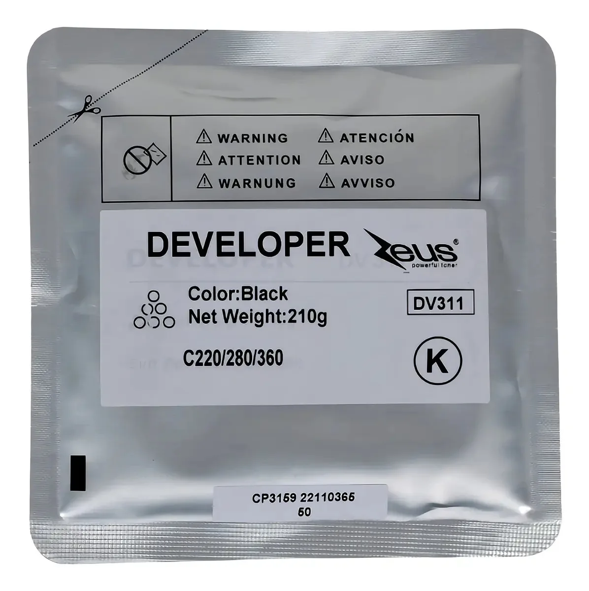 Revelador Zeus Preto para Konica DV-311 C220 C280 C360